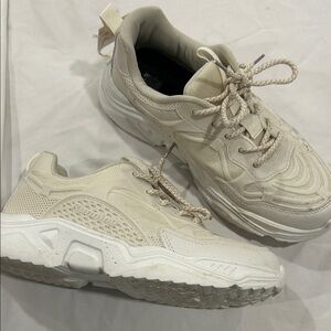 Chunky Cream Platform Sneakers